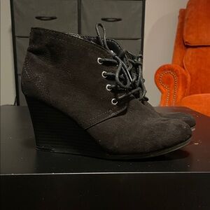 Black Wedge Ankle Boots